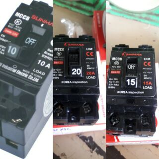 Cầu Dao Điện Tự Động Sunmax SMA231 10A, 15A, 20A 2P-1E Không Đèn Báo.