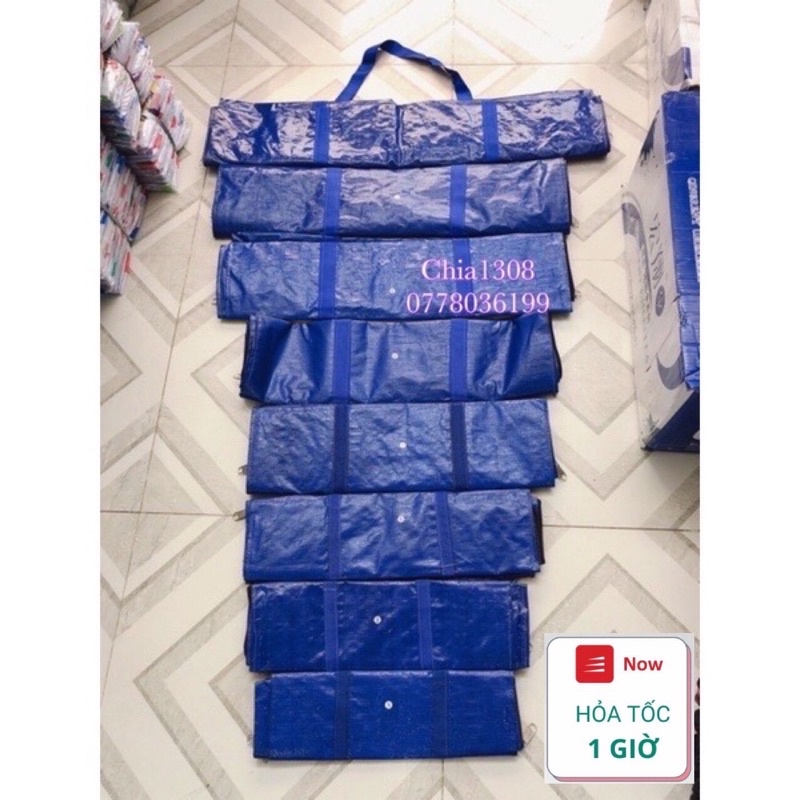 Túi bạt có dây kéo đựng đồ đựng quần áo màu xanh cam nhiều size siêu bền siêu rẻ( sỉ ib)
