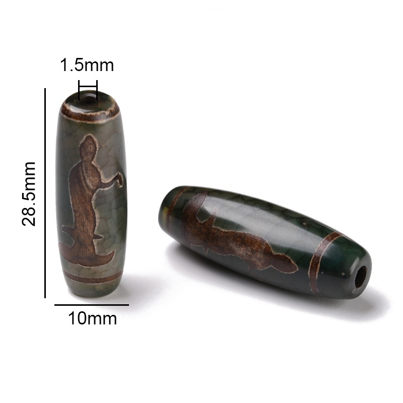 1 Chuỗi Hạt Đá Mã Não Tự Nhiên Hình Oval 18~2 Mắt / Nhiều Họa Tiết 28.5~32x10~12.5mm: 1.5~3mm Làm Trang Sức