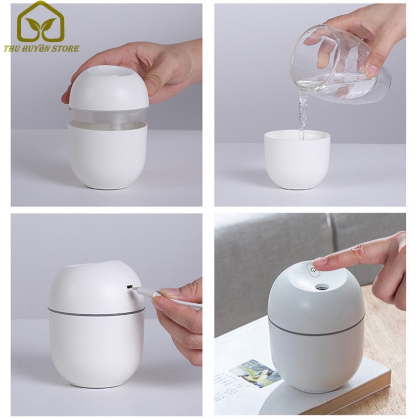 ❄️ DEAL SỐC ❄️ Máy Tạo Độ Ẩm Phun Sương , Máy Khuếch Tán Tinh Dầu Mini 220ml Có Chế Độ Tự Ngắt Đuổi Muỗi