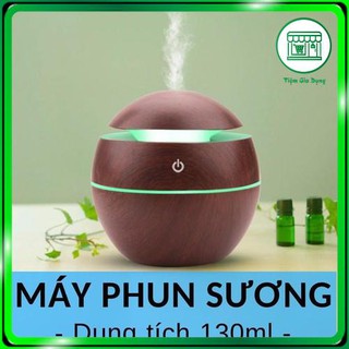 Máy xông tinh dầu, máy khuếch tán tinh dầu, máy phun sương thiết kế vân gỗ MINI đẹp mắt