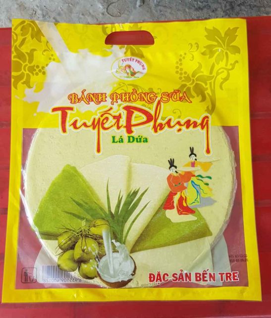 Bánh Phồng Sữa Tuyết Phụng Bến Tre ( đặc biệt lun date mới ) - Cơm sầu riêng , lá dứa