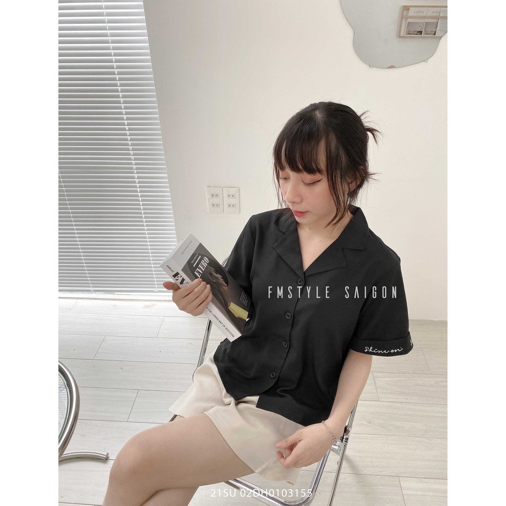 Áo sơ mi tay ngắn cổ vest thêu chữ ulzzang thời trang VM STYLE 22SU03DH0401 | BigBuy360 - bigbuy360.vn