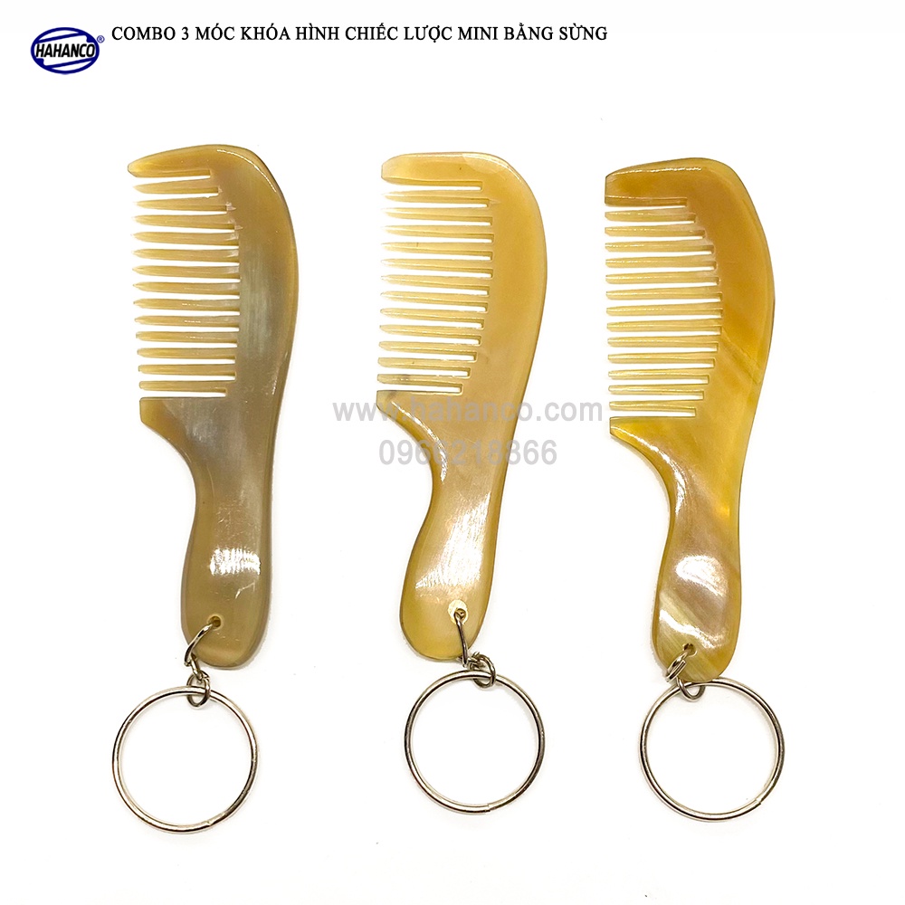 COMBO3 Móc Khóa HAHANCO Hình Lược Sừng Mini Treo Chìa Khóa Xinh Xinh (OTH019)