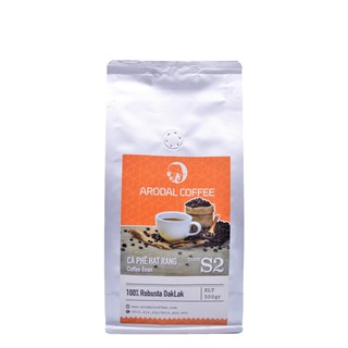 Cà phê hạt rang Robusta ARODAL túi 500gram, cafe nguyên chất không tẩm trộn - S2