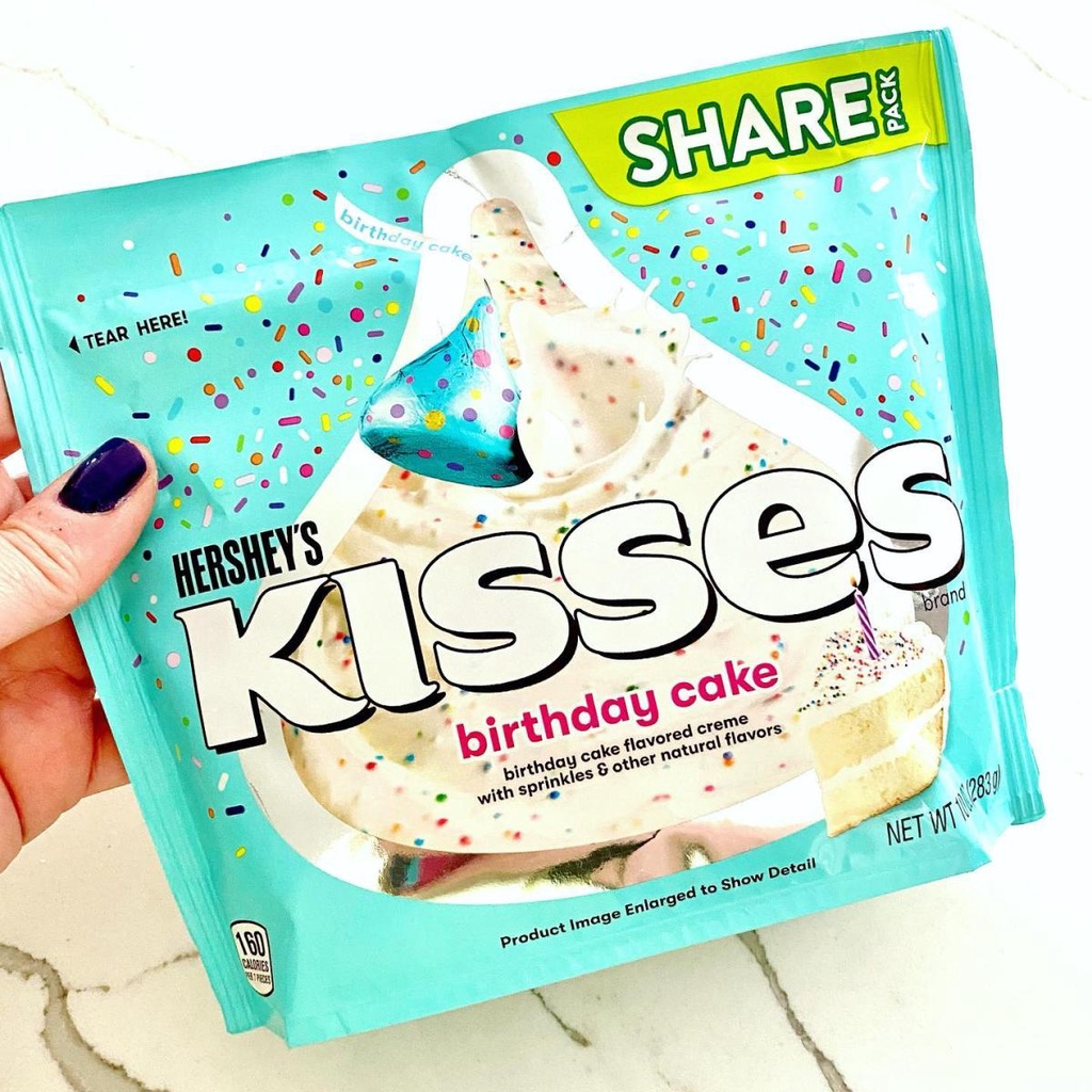 TÚI 283g SOCOLA KEM - KẸO TRANG TRÍ BÁNH SINH NHẬT Hershey's Birthday Cake Kisses, Share Bag (10oz)