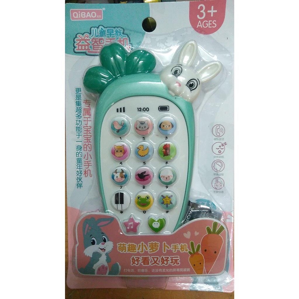 Điện thoại đồ chơi con ong - con thỏ cà rốt biết hát phát triển trí tuệ cho bé NINOKIDS tặng [kèm bin và dây đeo]