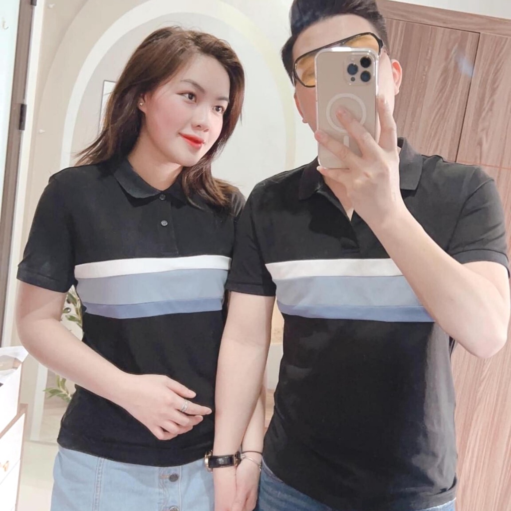 Áo thun polo nam nữ  Áo polo đôi vải cá sấu đẹp co giản 4 chiều đủ size nhiều màu