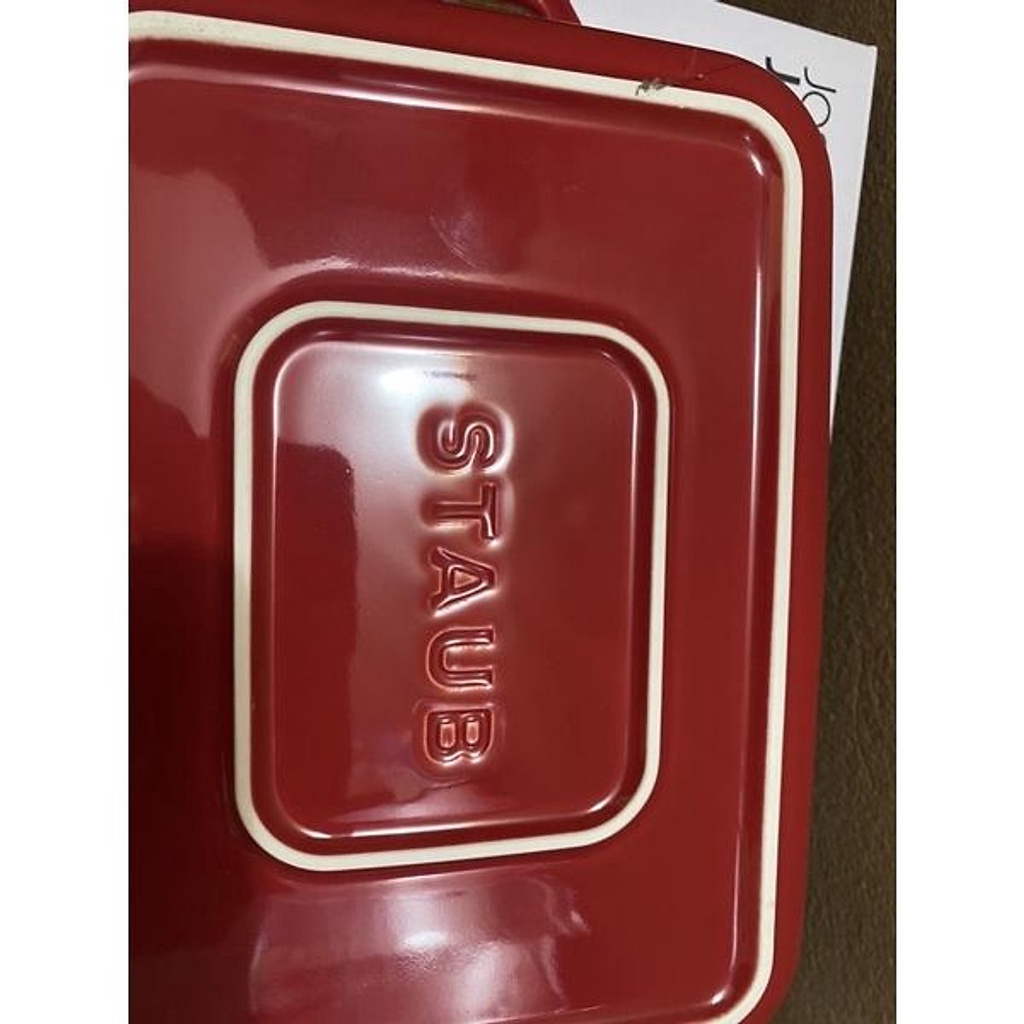 Set 3 khay gốm chữ nhật bỏ lò Staub màu đỏ