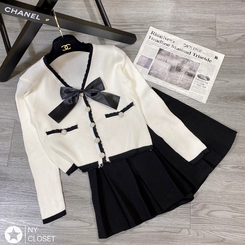 👗Áo len nơ đá chất len tăm 2021