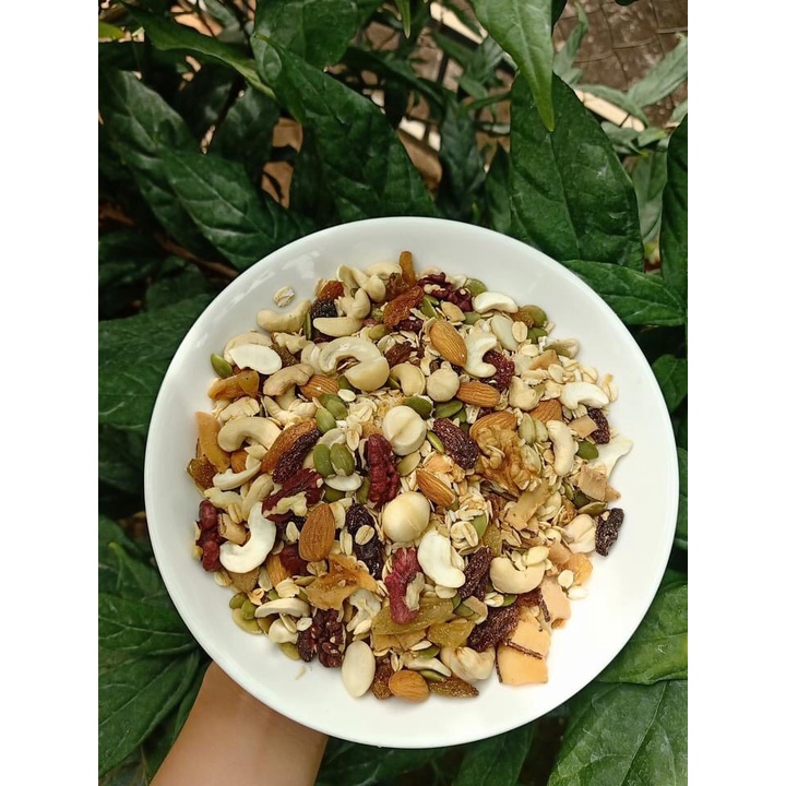 500g Ngũ Cốc Hạt Granola Ăn Kiêng Giảm Cân Nhiều Hạt, Không Đường