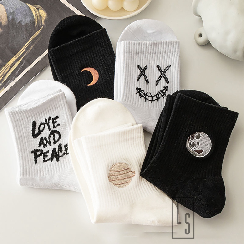 Vớ Cổ Trung Phong Cách Thể Thao - Tất Cổ Trung Phong Cách Nhật Form Nhỏ