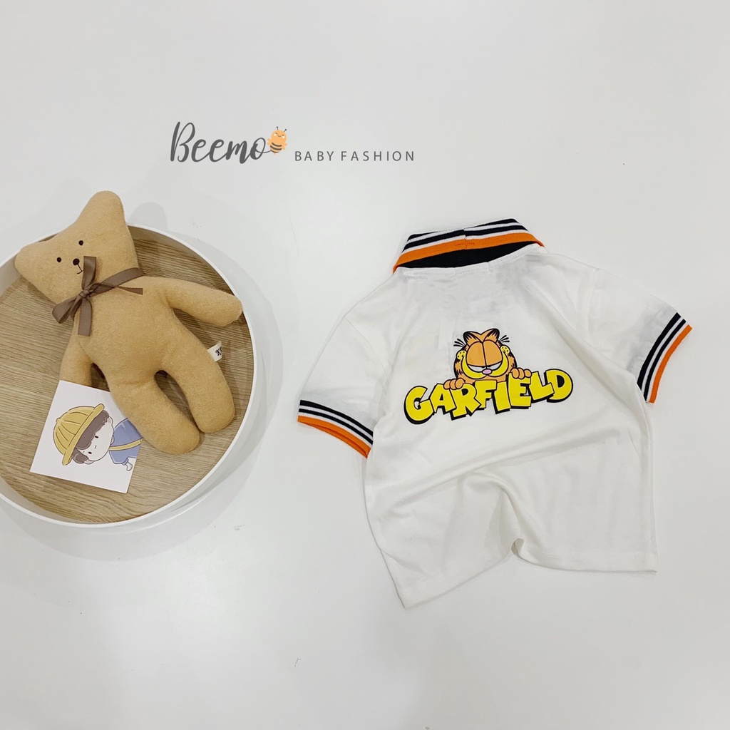 Set bộ Polo Garfield cho bé trai Beemo, Chất liệu cotton mềm mại, quần denim cực phong cách B109