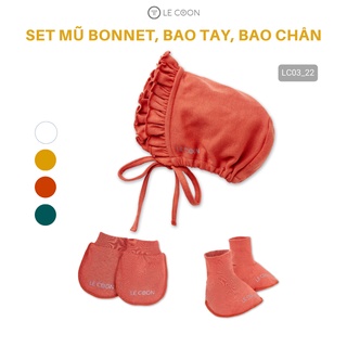 Le coon mũ bonnet, bao tay, bao chân comfy newborn - ảnh sản phẩm 4