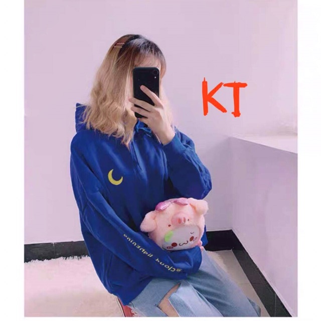 Áo hoodie nỉ mũ logo thời tiết in chữ tay