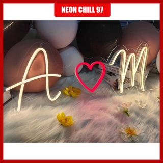 Đèn neon decor | Led neon trang trí theo chữ cái | Quà tặng cho tình yêu | Neon chill 97