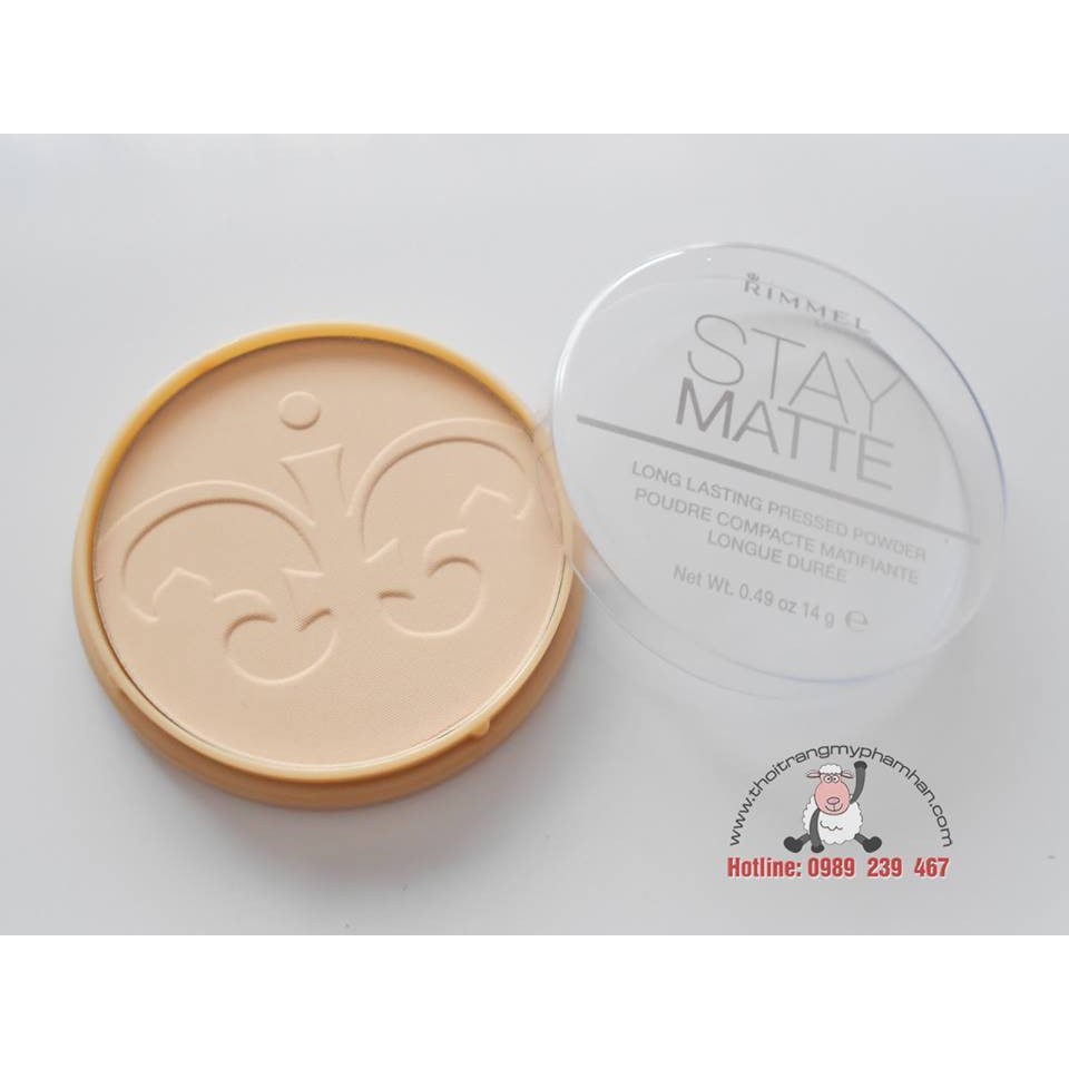 Phấn Phủ Kiềm Dầu Rimmel Stay Matte Pressed Powder 001 Transparent