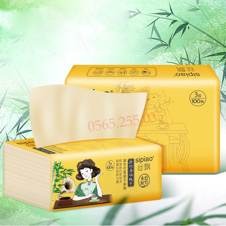 [Hàng loại 1] Thùng 30 Gói (1 gói 300 tờ) giấy ăn gấu trúc Sipiao siêu dai (LOẠI MỚI) - Nội đia Trung