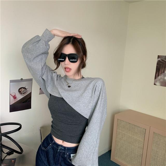 Áo sweater dáng ngắn thời trang xuân thu