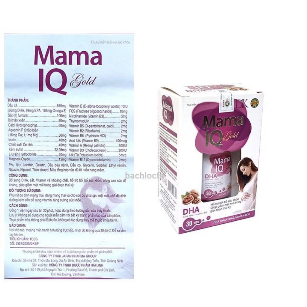 Viên uống Mama IQ Giúp bổ sung DHA và Vitamin tổng hợp cho Bà bầu