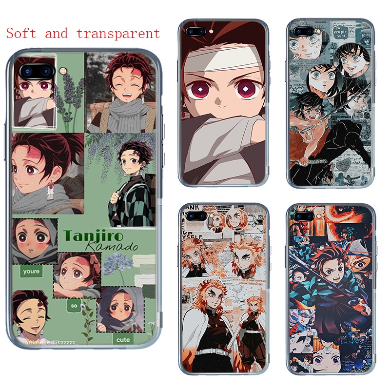 Ốp điện thoại mềm trong suốt in hình anime Demon Slayer cho OPPO A5s A77 A8 A83 A93 F11 Pro F5 F7 F9