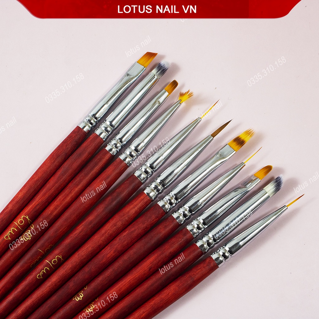 Cọ vẽ móng cán gỗ cao cấp đủ loại