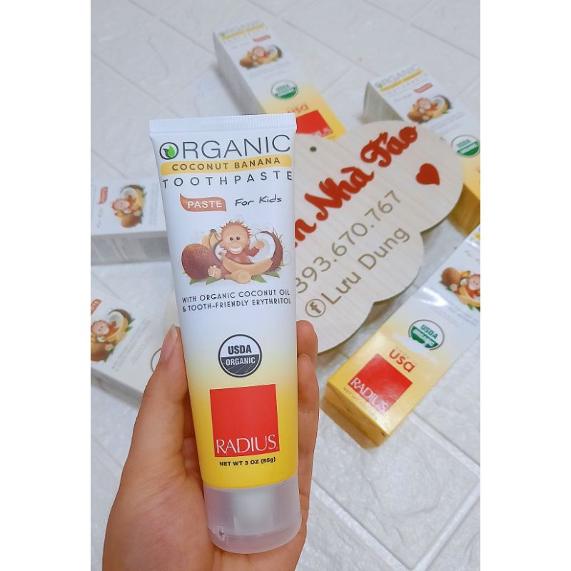 Kem đánh răng organic cho bé 6 tháng vị chuối