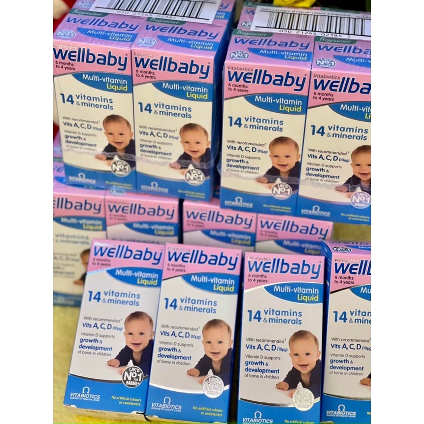 Vitamin tổng hợp Wellbaby Multi-vitamin cho bé từ 6 tháng đến 4 tuổi chính hãng Anh