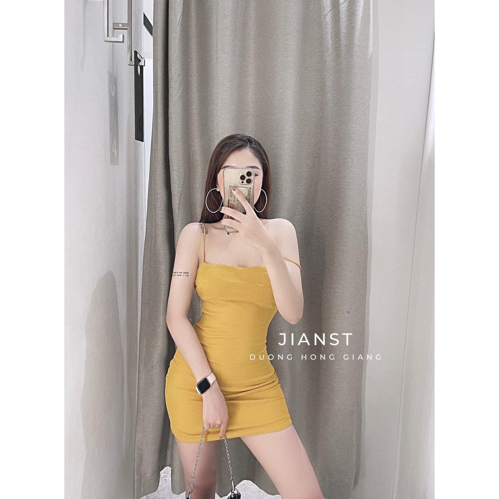 Đầm Thun Body Hai Dây <freeship>dươí 58kg , v thun ,co dãn tốt | BigBuy360 - bigbuy360.vn