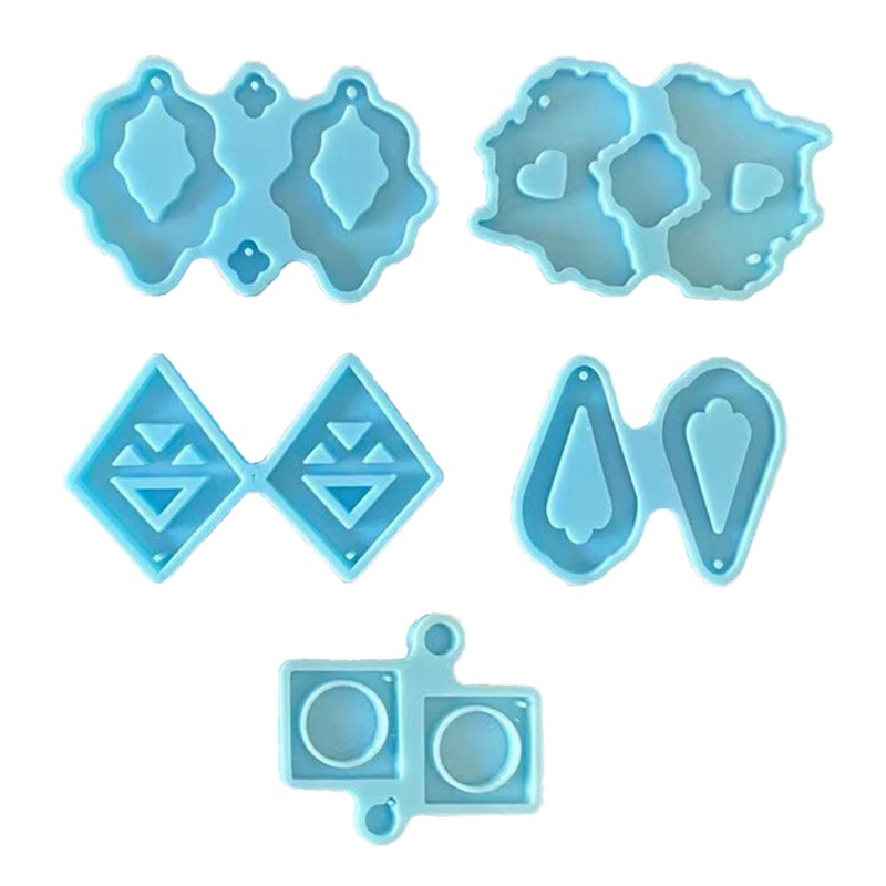 Khuôn Silicone Làm Móc Khóa Hình Học Có Lỗ