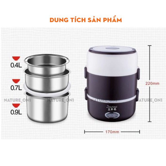 Hộp cơm cắm điện 3 tầng tiện lợi, có lõi inox - Hộp cơm giữ nhiệt, hâm nóng thức ăn nhanh cho dân văn phòng, dân phượt