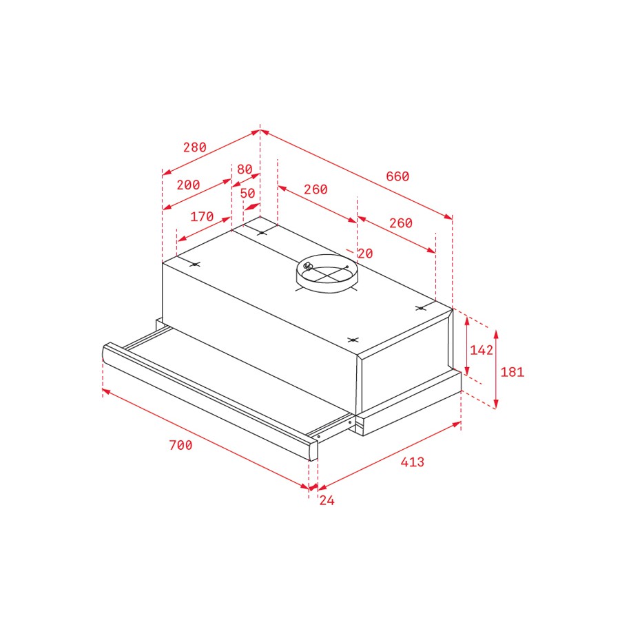 Máy hút mùi âm tủ Teka TLR2 72 SS