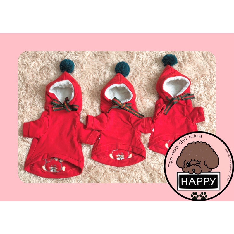 Áo nỉ hoodie thêu hình thỏ Cupid [Ảnh thật] [Có sẵn] - Đồ Noel chó mèo