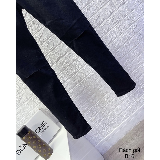 Quần bò đen dáng côn