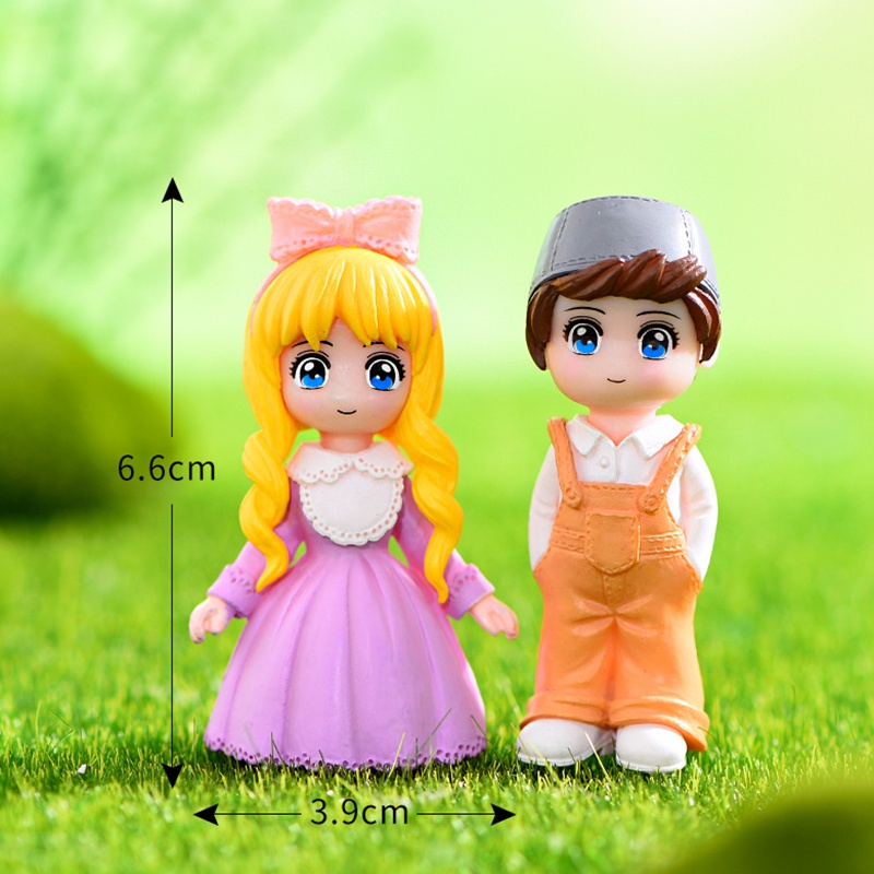 Set 2 Mô Hình Cặp Đôi Thu Nhỏ Xinh Xắn Dùng Để Trang Trí Vườn