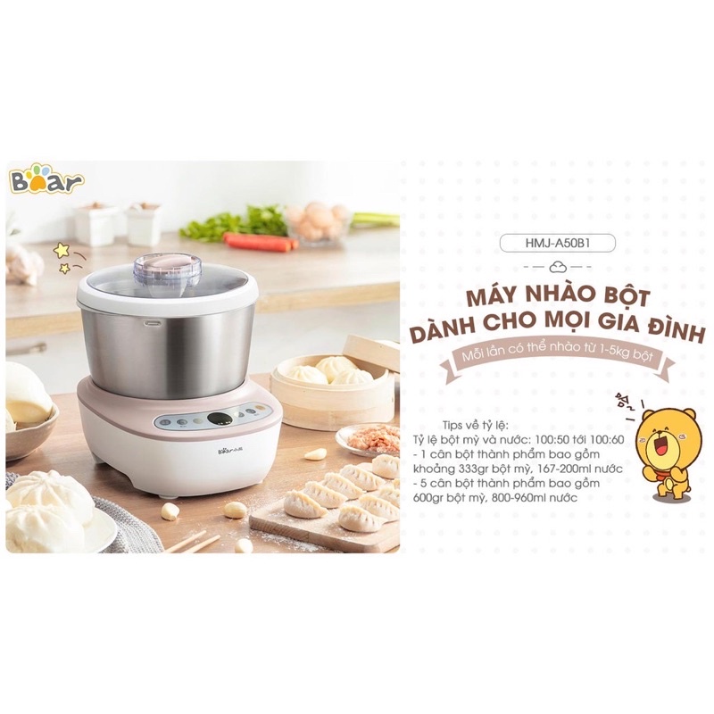 Máy nhào,Máy nhồi bột, Máy trộn bột Bear 3,5L/HÀNG CÓ SẴN /BẢO HÀNH 12 THÁNG.