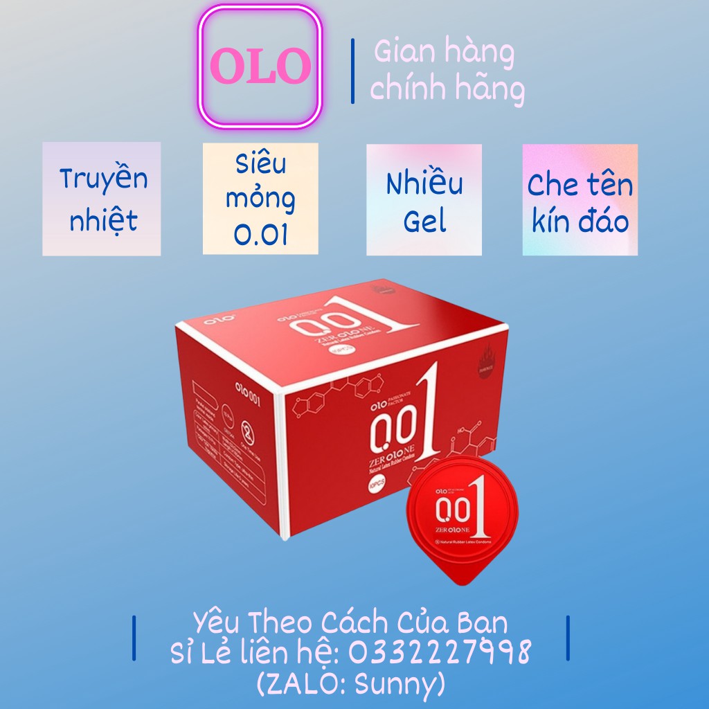 Bao cao su siêu mỏng 0.01 OLO ĐỎ-Siêu truyền nhiệt 10s. Cảm giác chân thật, kéo dài thời gian quan hệ, tăng khoái cảm