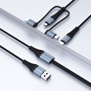Hoco X38 4in1-Cáp sạc nhanh 4 đầu ( 2x Lightning, Micro-USB, TYPE-C)