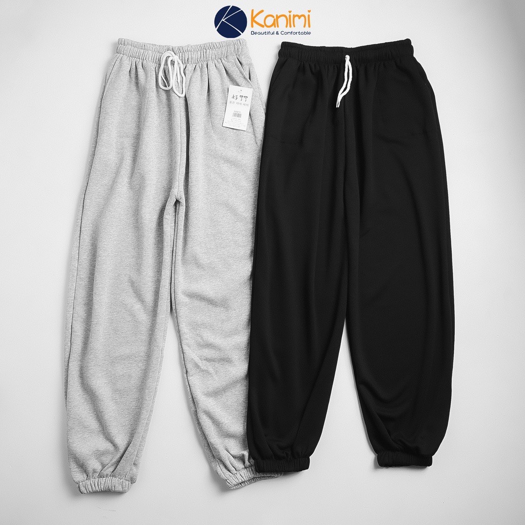 Quần nỉ jogger nữ trơn BASIC quần nỉ DA CÁ ống bom unisex 2 màu siêu hot GUVIA | WebRaoVat - webraovat.net.vn