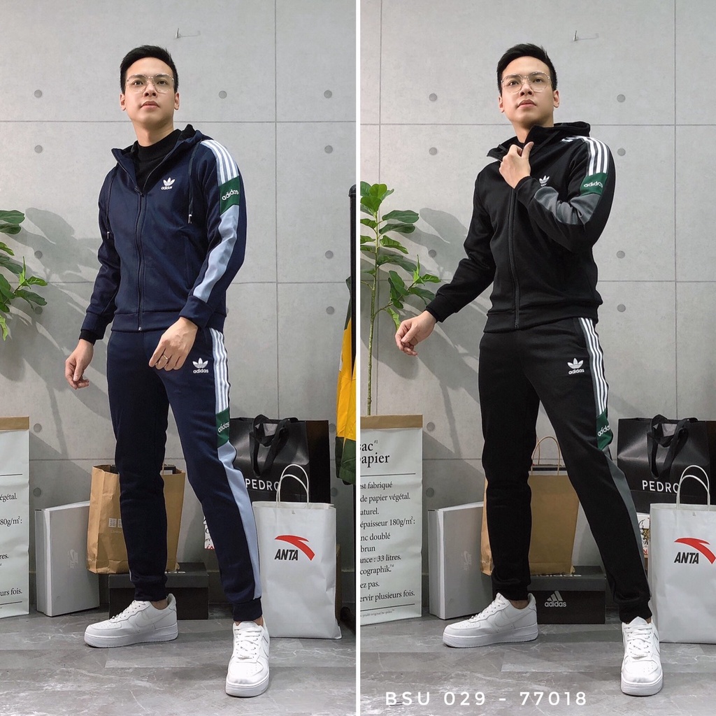Bộ thu đông nam LÓT NỈ cao cấp BIGSIZE bộ thể thao gym nam xuất khẩu BSU 023 - 2219