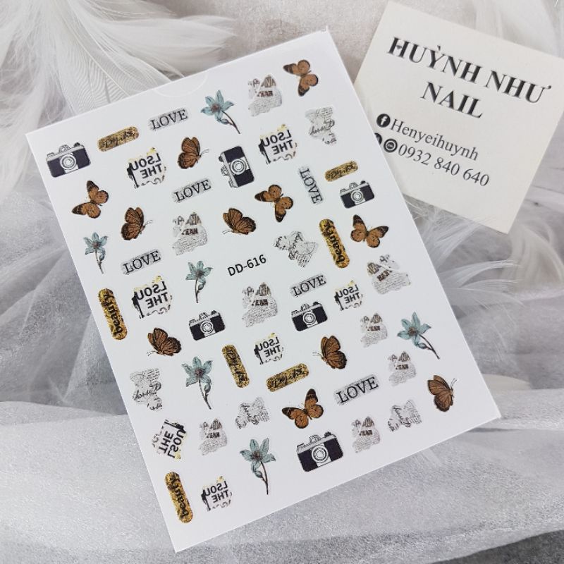 STICKER NAIL DÁN MÓNG BƯỚM - STICK 3D Lấp Lánh