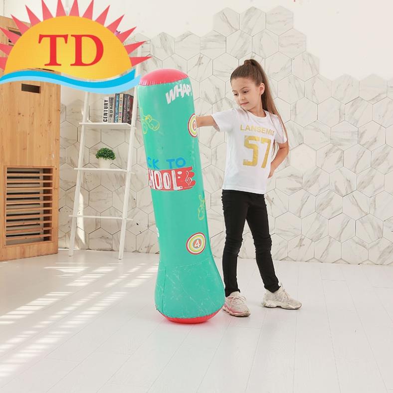 Bao trụ đấm bốc tự cân bằng cho bé Cao 1.2m, Cột boxing hơi cho bé giá rẻ