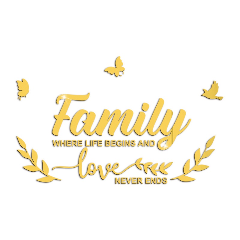 Gương Dán Tường Acrylic Hình Bướm 3D Tự Dính