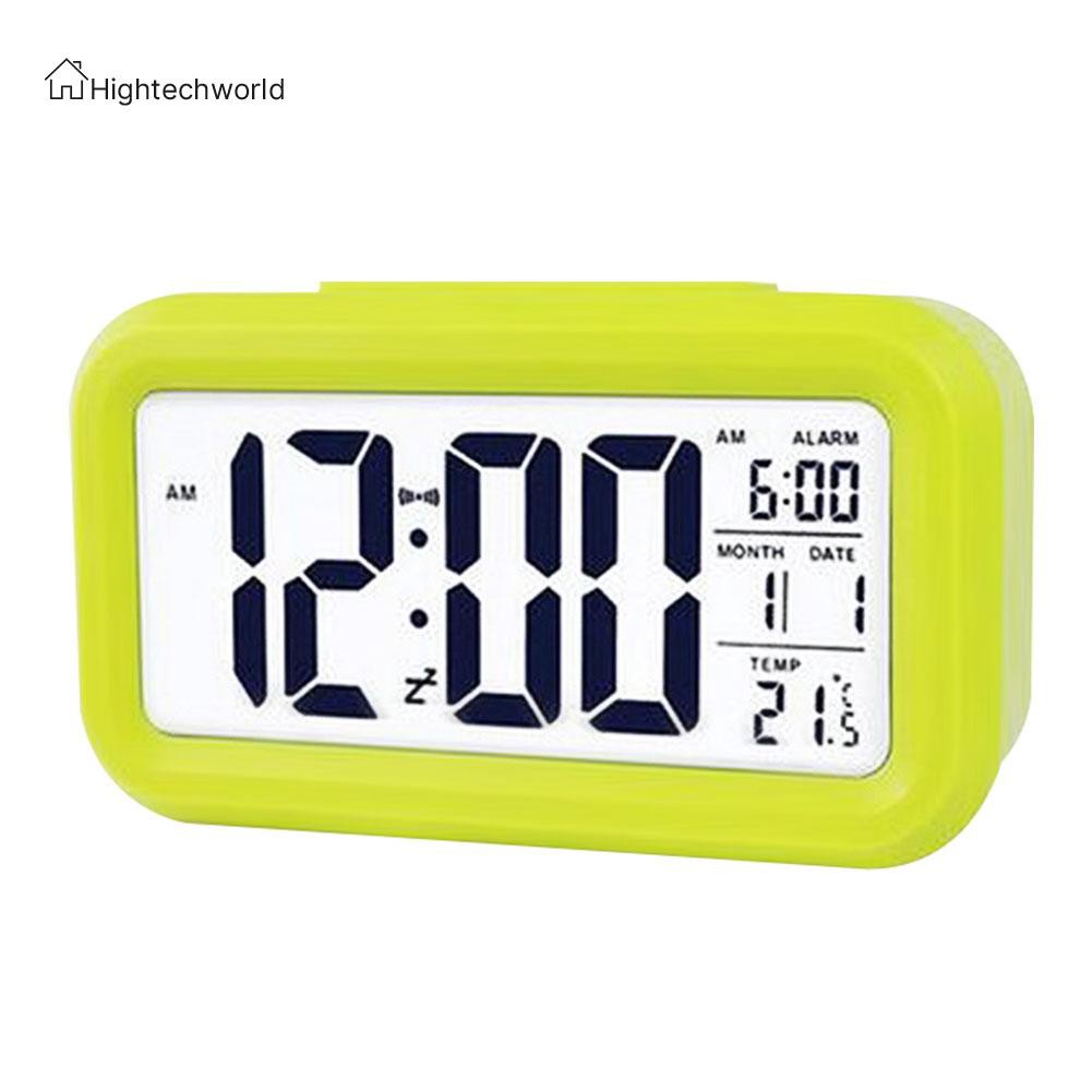 Hightechworld Temperature Alarm Clock LED Digital Backlight Calendar Snooze Mute Clock