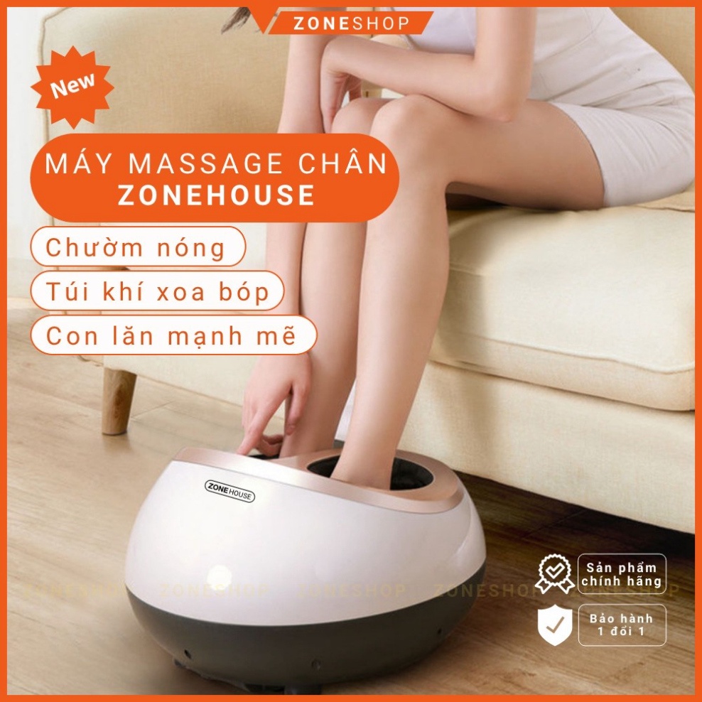 Máy massage chân bấm huyệt Xiaomi ZoneHouse, massage khô đa điểm, chườm nóng, túi khí xoa bóp chân - ZONESHOP phân phối