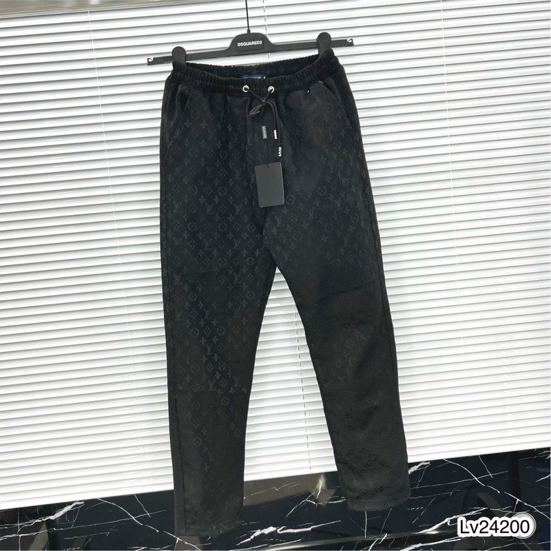 Quần Dài Vải Thô LV + GC Nam Thêu Chữ Cực Dẹp - Quần Dài Nam Ống Đứng Mẫu Mới Nhất Hiện Nay