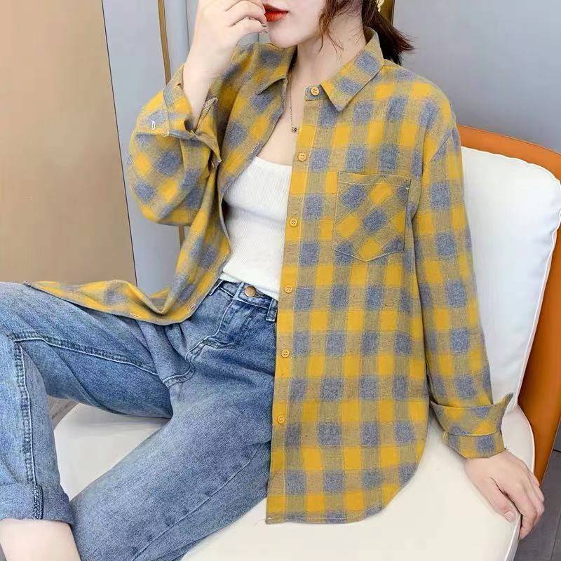 Áo Sơ Mi Tay Dài Dáng Rộng Phong Cách Harajuku Hàn Quốc Thời Trang Xuân Hè 2021 Cho Nữ