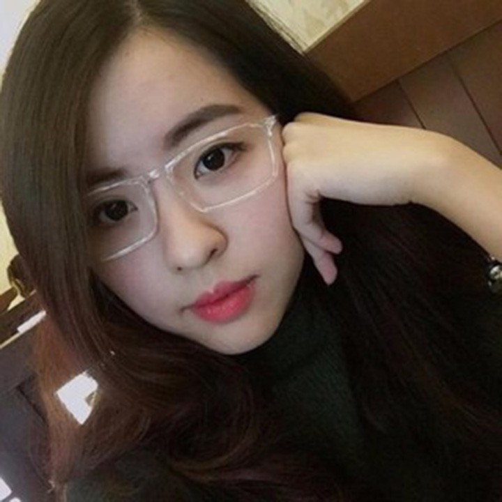 Gọng kính mắt vuông đeo đi đường chống bụi thay mắt cận chất liệu nhựa dẻo thời trang nữ