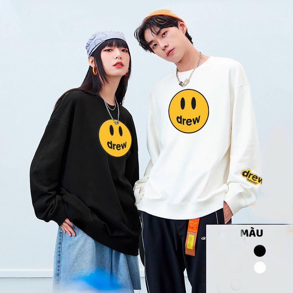 Áo Sweater Nam Nữ DREW Form Rộng, Unisex Basic Chất Liệu Nỉ Bông  Phong Cách Hàn Quốc