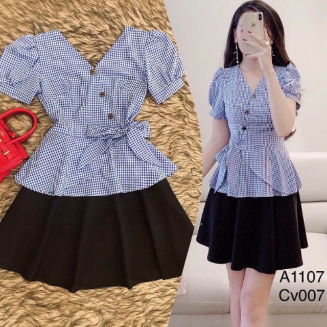 Áo kẻ dáng pelum